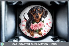 GorgeousValentine Rose Dogs Car Coaster design.
