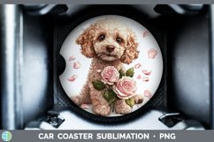 GorgeousValentine Rose Dogs Car Coaster design.