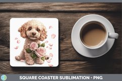 GorgeousValentine Rose Dogs Square Coaster design.