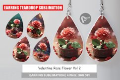 Earring Teardrop Valentine Rose Flower Product Image 1