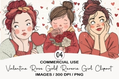 Valentine Rose Gold Reverie Girl Clipart Product Image 1