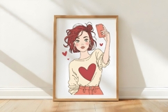 Valentine Rose Gold Reverie Girl Clipart Product Image 3