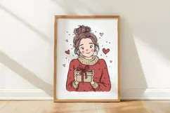 Valentine Rose Gold Reverie Girl Clipart Product Image 3