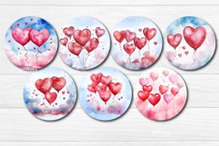 Round Coaster Valentine Coasters Bundle contains 119 designs with watercolor Angels, Flower Hearts lips, and balloons PNG. This is a round coaster 4&#039;&#039; x 4&#039;&#039; you can also use it as a keychain sublimation design.