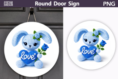 Valentine Bunny Round Sign | Cute Bunny Love Sublimation Product Image 1