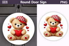 Valentine Bear Round Sign | Cute Baby Bear Sublimation Product Image 1