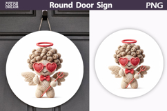 Valentine Cupid Round Sign | Cute Cupid Sublimation Product Image 1