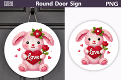 Valentine Bunny Round Sign | Cute Bunny Love Sublimation Product Image 1