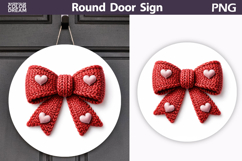 Valentine Round Sign | Valentine Bow Sublimation Product Image 1
