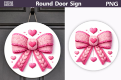 Valentine Round Sign | Valentine Bow Sublimation Product Image 1