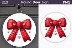 Valentine Round Sign | Valentine Bow Sublimation Product Image 1
