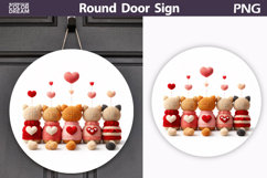 Valentine Cat Round Sign | Cute Cat Sublimation Product Image 1