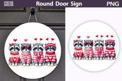 Valentine Round Sign | Raccoon Heart Sublimation Product Image 1