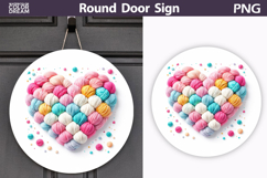 Valentine Round Sign | Valentine Heart Sublimation Product Image 1