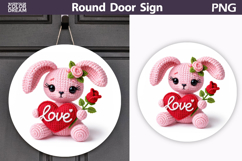 Valentine Bunny Round Sign | Cute Bunny Love Sublimation Product Image 1