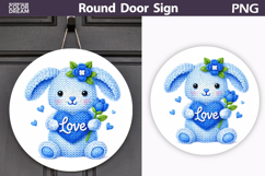 Valentine Bunny Round Sign | Cute Bunny Love Sublimation Product Image 1