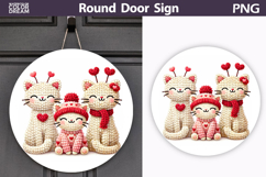 Valentine Cat Round Sign | Cute Cat Sublimation Product Image 1