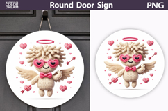 Valentine Cupid Round Sign | Cute Cupid Sublimation Product Image 1