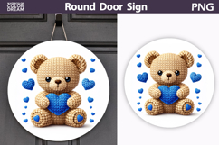 Valentine Bear Round Sign | Cute Baby Bear Sublimation Product Image 1