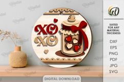 Valentine&#039;s Day Round Sign Laser Cut. Wall Decor SVG Product Image 1