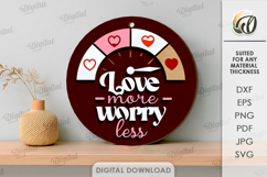 Valentine's Day Round Sign Laser Cut. Wall Decor SVG Product Image 1