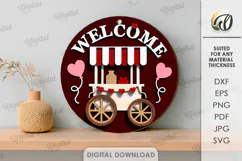 Valentine's Day Round Sign Laser Cut. Wall Decor SVG Product Image 1