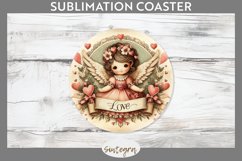 Valentine&#039;s Angel v7 Round Coaster Sublimation Product Image 1