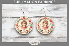 Valentine&#039;s Angel v8 Round Earrings Sublimation Product Image 1