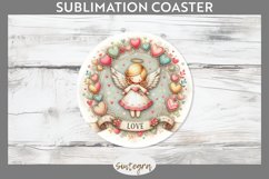 Valentine&#039;s Angel v9 Round Coaster Sublimation Product Image 1