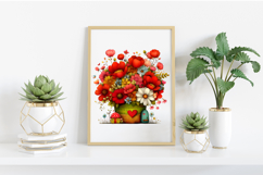 Valentine's Basket Flowers Clipart Png Product Image 2