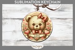 Valentine&#039;s Bear v2 Round Keychain Sublimation Product Image 1