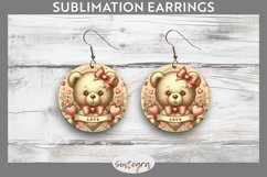 Valentine&#039;s Bear v2 Round Earrings Sublimation Product Image 1
