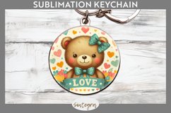 Valentine&#039;s Bear v5 Round Keychain Sublimation Product Image 1