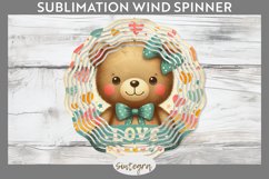 Valentine&#039;s Bear v5 Wind Spinner Sublimation Product Image 1