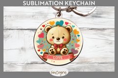 Valentine&#039;s Bear v8 Round Keychain Sublimation Product Image 1