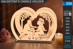 3D Valentine’s Tealight Candle Holder Laser Cut Bundle | CNC Product Image 4
