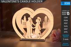 3D Valentine’s Tealight Candle Holder Laser Cut Bundle | CNC Product Image 6