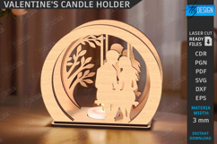 3D Valentine’s Tealight Candle Holder Laser Cut Bundle | CNC Product Image 11