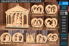 3D Valentine’s Tealight Candle Holder Laser Cut Bundle | CNC Product Image 1