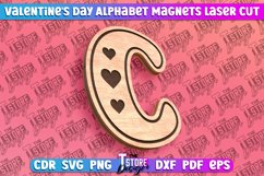 Valentine&#039;s Day Alphabet Magnet Laser Cut SVG Design|Love Product Image 1