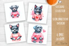 Valentines Day Square Coaster |Cute animals love Product Image 1