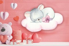 Valentine's Day Watercolor PNG. Animals in Love Clipart Product Image 6