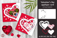 Valentine's Day Applique Card. Cutting Template Product Image 1