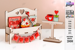 Valentine's Bench Sign with Mini Elements Laser Cut Bundle Product Image 5