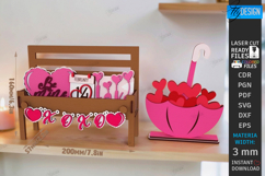 Valentine&#039;s Day Bench Sign with Mini Elements Laser Cut|CNC Product Image 1