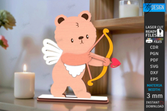 Valentine&#039;s Day Bench Sign Laser Cut | Desk Mini Element SVG Product Image 1