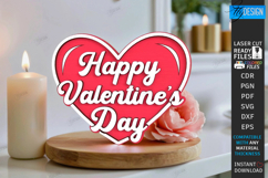 Valentine&#039;s Day Bench Sign Laser Cut | Desk Mini Element SVG Product Image 1