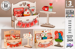 Valentine's Bench Sign with Mini Elements Laser Cut Bundle Product Image 1
