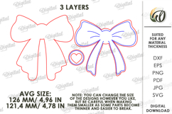 Valentine's Day Bow Laser Cut. Valentine Decor SVG Product Image 2