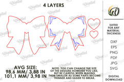 Valentine's Day Bow Laser Cut. Valentine Decor SVG Product Image 2